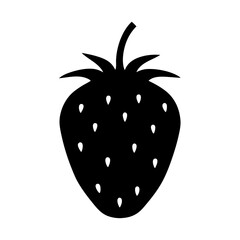 Simple and elegant strawberry silhouette with clear seed markings on its body