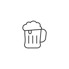 Beer Mug with Foam Vector Icon Cold Draft Lager Glass Illustration