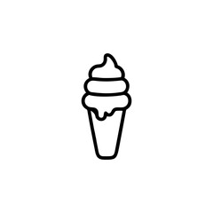 Ice Cream Cone Vector Sweet Dessert Food Frozen Snack Illustration