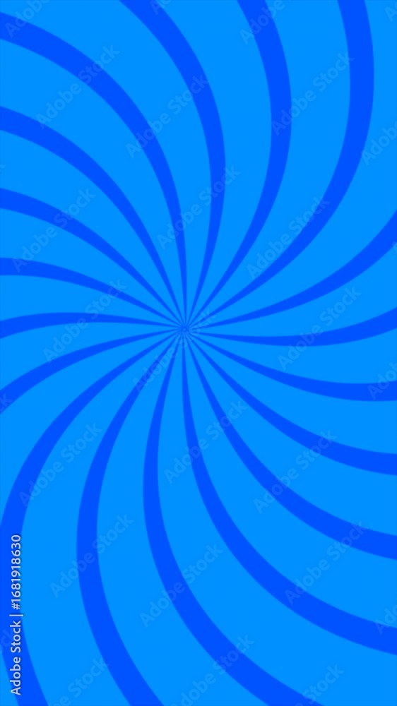 Poster vivid blue spiral abstract background with dynamic radial lines creating a hypnotic visual effect