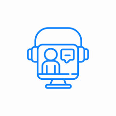 headset chat icon sign vector