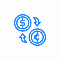 money exchange icon sign vector