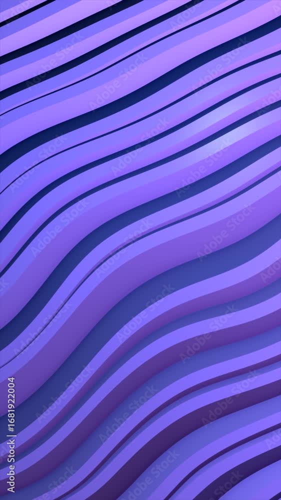 Poster Smooth flowing purple stripes layered abstract background with soft waves and futuristic design