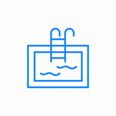 swimming pool ladder icon sign vector