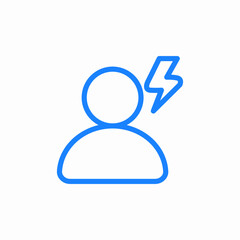 user flash thunder icon sign vector