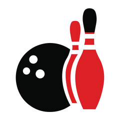 Ten Pin Bowling Strike Art Vector on White