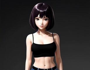 Anime girl, digital art