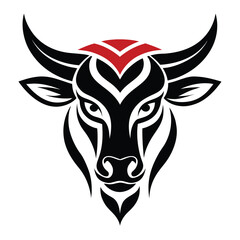 Tribal Bull Head Tattoo Vector Illustration