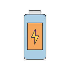 Obraz premium A cartoon style image of a battery with a lightning bolt symbol