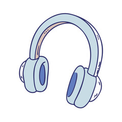 Pastel blue overear headphones with dark blue accents for audio listening