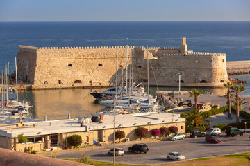Koules Fortress at the entrance of the old port in Heraklion Greece