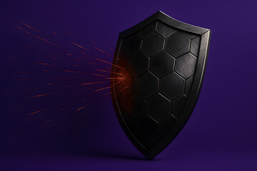 Cybersecurity Shield Metaphor with Digital Layers for Comprehensive Cyber Defense