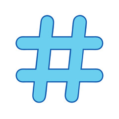 Fototapeta premium A captivating light blue hashtag symbol with rounded edges for social media
