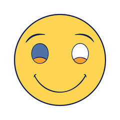 Fototapeta premium Whimsical Emoji with a Playful Wink and Mischievous, Asymmetrical Eyes
