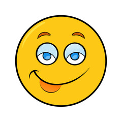 Fototapeta premium A gleeful cartoon emoji featuring a playful expression with a mischievous tongue