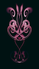 Abstract purple ornamental design with swirls