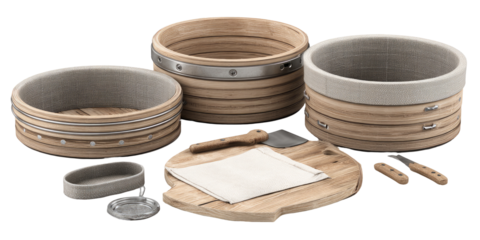 Wooden cheese serving set with gray lining