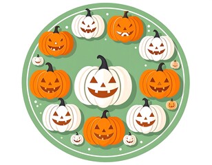 Halloween Pumpkins Circle Design