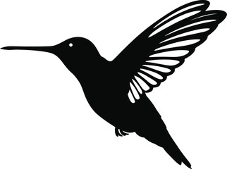Obraz premium Hummingbird silhouette vector illustration flying bird design