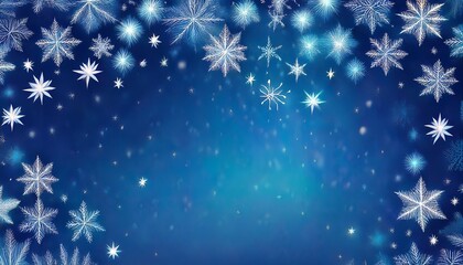 blue background with snowflakes and stars