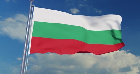 Bulgarian flag waving in the wind