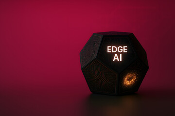 Glowing AI Dodecahedron with Interconnected Nodes for Advanced Artificial Intelligence
