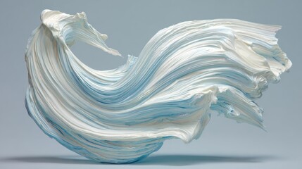 Blue and white strokes create a dynamic visual of fluidity and motion with textured patterns on a simple background.