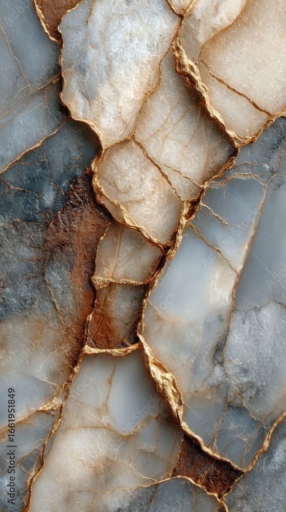 Poster beautiful geological display featuring unique patterns and colors in a stone surface with cracks and