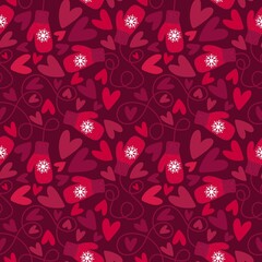 Winter gloves seamless pattern for fabrics and textiles and packaging and Christmas gifts and kids and wrapping paper