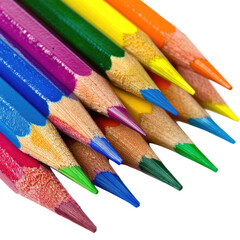 Fototapeta premium Colored Pencils Arranged Diagonally on a Black Background