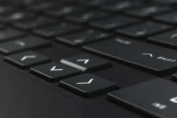 Close-up and full view of a modern computer keyboard