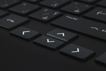 Close-up and full view of a modern computer keyboard
