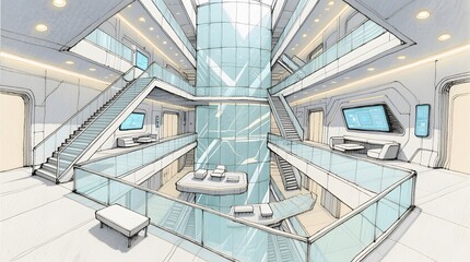 Obraz premium Concept Art for a Futuristic Interior