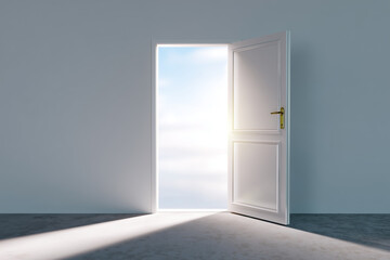 Open door revealing bright light and possibilities ahead