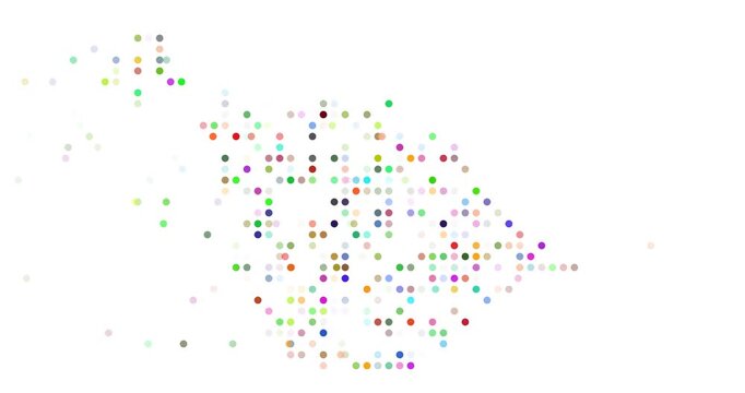 Generative Dots Flying into Heard Island Country Outline Video Art
