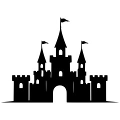 Obraz premium Spooky haunted house silhouette