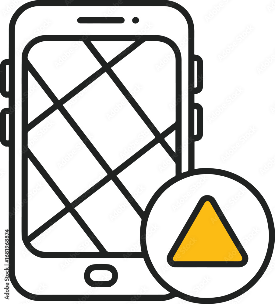 Poster smartphone application with navigation arrow isolated on white background, showcasing a modern inter