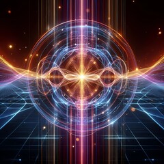 Futuristic Neon Quantum Energy Flow