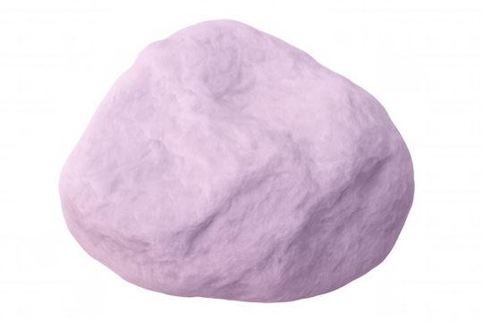 3d rendering of a fluffy purple rock isolated on transparent background, creating a soft and surreal visual