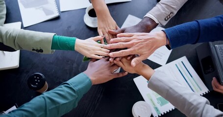 Business Meeting Teamwork – Hands Together Showing Unity and Collaboration