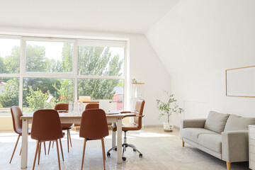 Fototapeta premium Interior of conference hall with table and sofa
