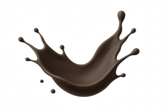 Silky chocolate splashing, forming dynamic liquid waves against clean transparent backdrop
