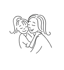 Mother and child loving icon vactor image.eps