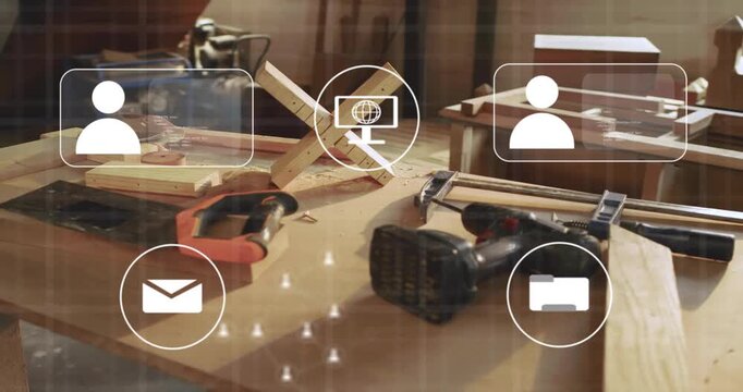Highlighting bench circles causing overlays forming network graph before dissolving to reveal tools