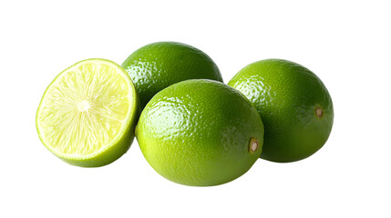 Fresh Limes Arrangement on Transparent Background