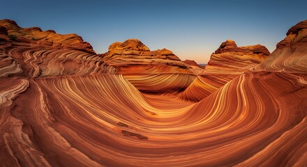 Serene waves of sculpted sandstone capture nature's artistic majesty in the arid landscape