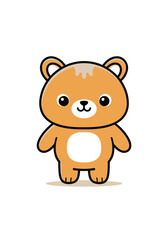 Delightful cartoon bear character illustration with charming rounded design