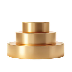 Golden tiered display stand product presentation mockup