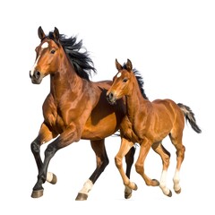Obraz premium Running Horse & Foal