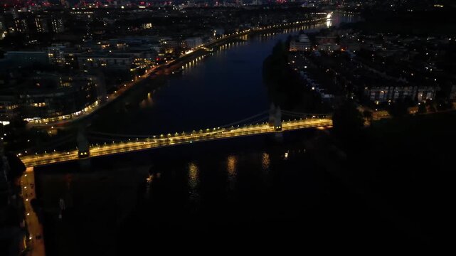 Aerial View Shot of London UK, United Kingdom, Hammersmith